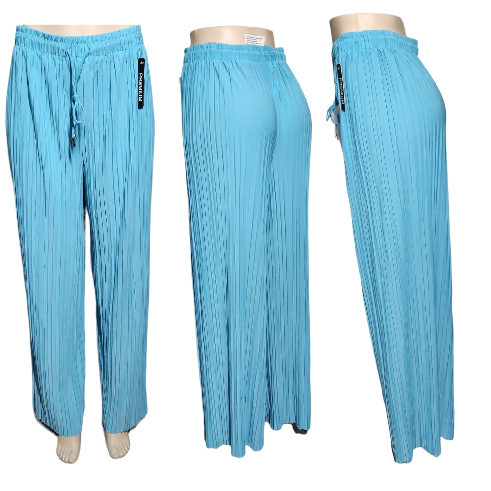 *New* Luxury Pleaded Palazzo JOHNNY premium blue pants Size M